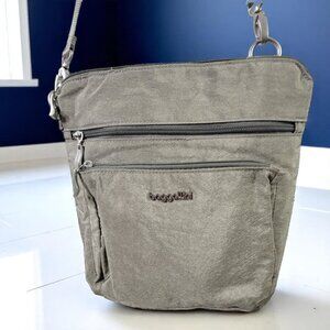 Baggallini Metallic Gray Crossbody Travel Bag | Lightweight Nylon